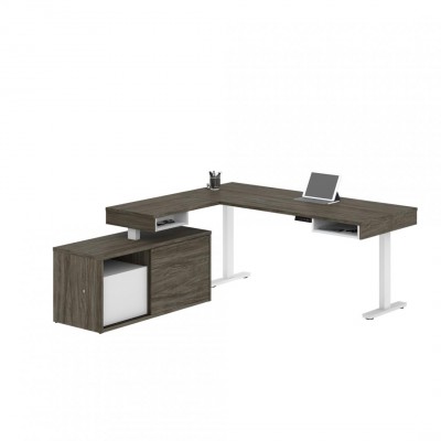 Pro-Vega L-Shaped Standing Desk with Credenza